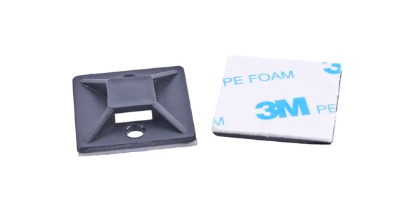 Z Cable Tie Mounting Squares: Black - (100 Pack) MT1089 1.125" Sq